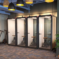 Cabine téléphonique acoustique modulaire individuelle insonorisée, cabine d'étude silencieuse mobile pour espaces commerciaux et éducatifs