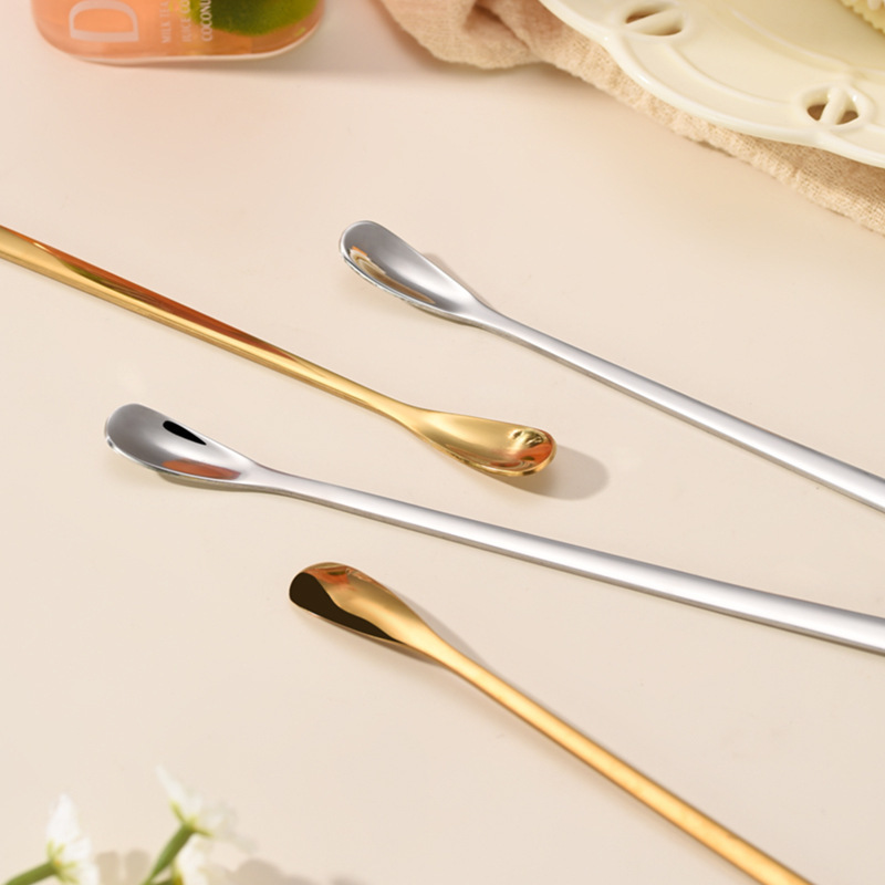Modern 18/10 Stainless Steel Mirror Finish Gold Plated Coffee Spoon Long Handle 5ml Capacity Dishwasher Safe Eco-Friendly · image 5