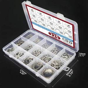 External Circlip Snap Retaining Clip Ring Assortment Set 225pcs M3 M4 M5 M6 M8 M10 M11 M12 M14 M15 M16 M18 M20 M22 M25 304 - Product Image 1