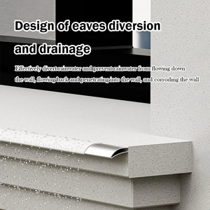 Gouttière de fenêtre en alliage d'aluminium, gouttière de mur de bâtiment, déflecteur d'eau imperméable, bande de drainage de toit - Product Image 2