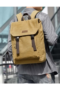 Minimalist Canvas <b>Backpack</b> 20-37L Waterproof Daily Use Unisex Soft Handle Zipper Closure - Product Image 6