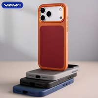 Étui de téléphone en cuir uni à motif quadrillé VAWI L159 Dragon Armor Series pour Samsung S22 S23 S24 S25 Ultra et iPhone 12~17