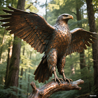 Sculpture d'aigle en métal de grande taille pour jardin architectural extérieur, artisanat en bronze de qualité supérieure