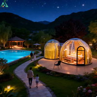 ANCSEM Starry Sky Bubble House, Cabane Dôme Préfabriquée, Suite de Glamping de Luxe pour Hébergement de Charme, Espace de Vie Extérieur Personnalisé
