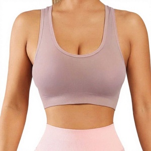 Soutien-gorge de sport respirant pour femmes, fabrication OEM, maintien élevé, extensible dans quatre directions, en Spandex/Coton, sans rembourrage, pour le fitness et le yoga - Product Image 1