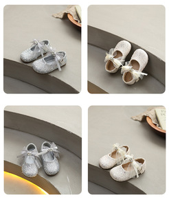 Nuove Scarpe per Bambine Primavera 2026, Stile Principessa con Fiocco, Eleganti Scarpe Coreane con Glitter e Diamanti, Suola in Gomma - Product Image 6
