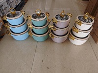Nouvel ensemble de 3 casseroles de luxe modernes en acier inoxydable de 2,3 L, 4,5 L et 6,5 L, avec boîte repas isotherme et chauffe-plats