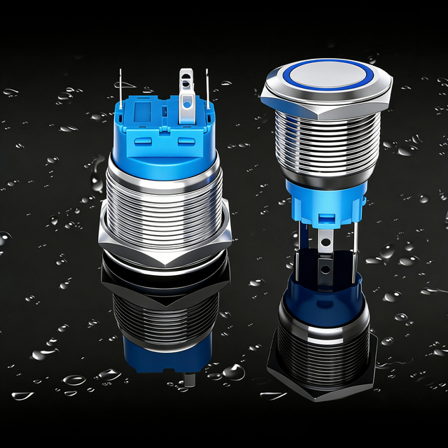 Starter Button Aluminum IP67/IP55 Waterproof Push Button 12/16/19/22mm 12V 24V 220V LED Electronic Pushbutton Switches Momentary