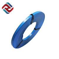 Sangles en acier peintes de bleu avec sangle de cerclage, sangle de fixation à cliquet et sangles en corde pour matériaux d'emballage
