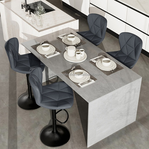 Tabourets de bar à dossier arqué de haute qualité pour îlot de cuisine, ultra-doux pour tables latérales rembourrées, salon, balcon, appartement - Product Image 2