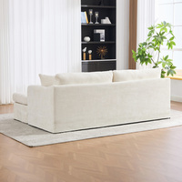 Nouveau canapé-lit en chenille avec structure en bois massif pour hôtel, couleur personnalisée, en forme de L, 3 places, pour salon
