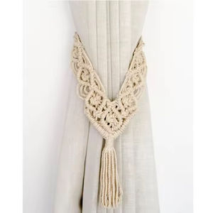 Attache-<span class=keywords><strong>rideau</strong></span> décorative fantaisie en dentelle avec perles et pompons, nouvelle collection, pour chambre et salon – Qualité supérieure - Product Image 3