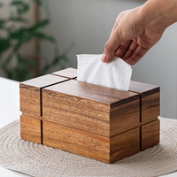 Boîte à mouchoirs en bois de luxe moderne avec distributeur de papier facial pour voiture et bureau