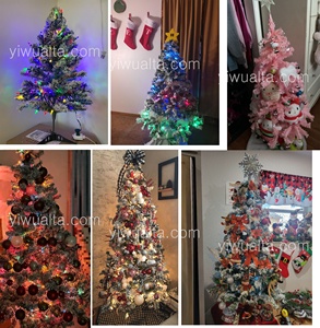 Bán Buôn Hỗn Hợp Đổ Xô Hiện Đại Pre-Ánh Sáng Trắng Nhân Tạo Tuyết 3-Mét Cây Giáng Sinh Với Đèn - Product Image 5