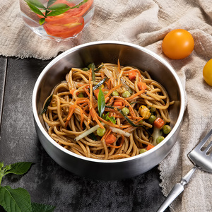Los cuencos de comida de acero inoxidable 304 se pueden utilizar como cuenco para niños, cuencos de sopa y fideos duraderos, plato de inmersión para ensalada - Product Image 4