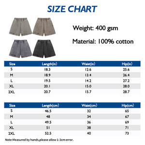 Batik Washed 400g Cotton Vintage <b>Shorts</b> <b>Men's</b> Loose Elastic Waist Breathable Sport Street Casual Stone Fade - Product Image 4