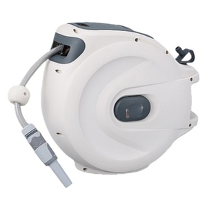 30M Retractable Garden <b>Hose</b> Reel - 180° Rotatable <b>Wall</b>-<b>Mounted</b> Plastic <b>Hose</b> Holder for Watering Plants & Car Cleaning - Product Image 2