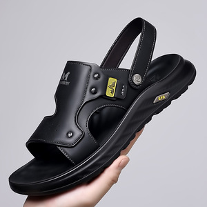 Sandales d'été décontractées pour hommes, légères, amortissantes, pour la marche en extérieur, la plage, avec tige en PU, embout en acier, soutien de la voûte plantaire, imperméables - Product Image 2