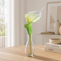 Bunga Calla Lily Awet Warna Putih Hijau Gradasi Real Touch Custom Tahan Air Tahan Lama Rangkaian Bunga Dekorasi Pernikahan Rumah