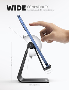 Soporte ajustable para teléfono móvil Lamicall A al por mayor, soporte de escritorio de aluminio, base de metal, soporte tipo cuna, oferta al por mayor - Product Image 5
