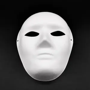 Maschera dell'embrione di Pape pianura/vuota del fronte non dipinto bianco mascherato del partito divertente poco costoso all'ingrosso-mezza faccia MJC160