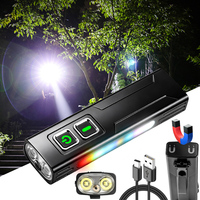 Linterna Táctica EDC de Alta Potencia al Mejor Precio, Recargable por USB con Láser Rojo, Luz UV Púrpura, Lámpara de Trabajo Magnética, Luz RGB