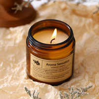 Bougie parfumée en tasse marron couleur thé, sans fumée, artisanale, en cire de soja, aux huiles essentielles, pour la maison, cadeaux de mariage