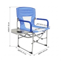 Chaise de Réalisateur Légère et Portable en 600D, Chaise Pliante Surdimensionnée avec Table Latérale pour le Camping en Plein Air, la Pêche et les Pique-niques
