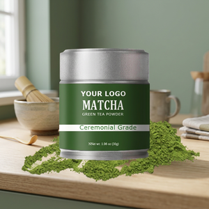 ISO Certified Matcha Powder Canned Green Tea Tin <b>Container</b> Food Grade Bulk Wholesale Custom Packaging OEM Private Label Supply I - Product Image 1