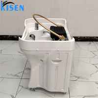 Kisen cheveux noirs tête de lavage thérapie vapeur SPA pas de plomberie Portable shampooing bassin évier pour beauté lit salon meubles utilisation