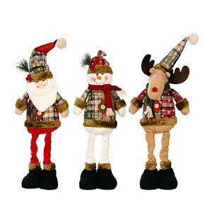 Décorations de Noël 2024 en promotion : Poupées en peluche Père Noël, Bonhomme de neige et Renne pour la décoration de la maison et du Nouvel An - Product Image 4