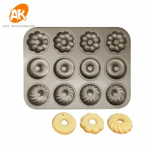 AK 3 디자인 Nonstick 도넛 베이킹 금형 탄소 스틸 도넛 팬 Bakeware 케이크 도구 베이글 금형 주방 KP-21