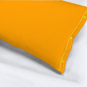 Juego de sábanas de algodón 100% del proveedor italiano amarillo ocre naturalmente hipoalergénico antibacteriano Incluye funda de almohada funda Nórdica - Product Image 5