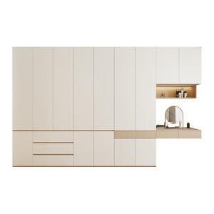 Armario de Madera Maciza Moderno y Minimalista Chen Le, Armario de Almacenamiento con Puerta Corredera de Piso a Techo, Ahorro de Espacio para Dormitorio - Product Image 5