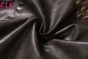 جاكيت نسائي جديد للخريف بياقة فرو قصيرة وشراشيب، بأكمام طويلة من الجلد الصناعي قابل للارتداء على الوجهين، صديق للبيئة، برقبة على شكل V - Product Image 5