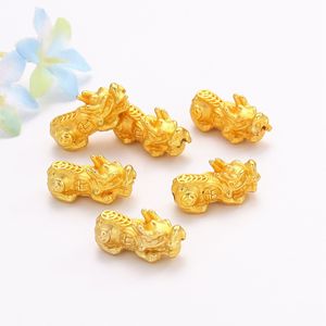 Perles porte-bonheur Pixiu en or antique 18 carats, forme animale, pour la fabrication de bijoux, accessoires DIY, unisexe, usage quotidien - Product Image 2