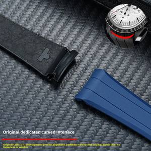 Bracelet de montre en silicone caoutchouc CHARM & pour 300 pour <span class=keywords><strong>Moon</strong></span> Strap Men Arc Mouth Waterproof Foldover Clasp - Product Image 4