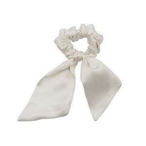 Nouveau chouchou en soie de mûrier 100% avec nœud, élastique vintage pour queue de cheval pour femme - Product Image 4