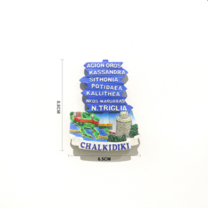 Aimant de réfrigérateur personnalisé <span class=keywords><strong>pas</strong></span> <span class=keywords><strong>cher</strong></span>, souvenir personnalisé, aimant de réfrigérateur en résine 3D Chalkidiki, aimant de pays et de villes du monde pour réfrigérateur - Product Image 2