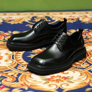 Chaussures bateau en cuir pour hommes, mocassins habillés Oxford en cuir véritable brillant à bout pointu pour affaires - Product Image 4