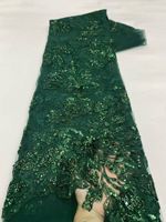 Kain Brokat Bordir Bunga Elegan Gaya Baru NI.AI, Kain Tulle Jala Berpayet dan Berhias Manik-Manik
