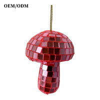Boule disco en verre miroir en forme de champignon, écologique, non toxique, personnalisée en usine, pour les fêtes de printemps, les fêtes de vacances, les cadeaux et les décorations