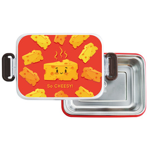 Stainless Steel <b>Lunch</b> <b>Box</b> Single Layer 304 Sealed Lid Rectangle Cartoon Design For Student Work Use - Product Image 1