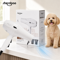 Sèche-cheveux professionnel portatif pour chiens et chats Shernbao Europe 8300 Pro 2200W, pour salon de toilettage et usage familial, sûr pour les poils d'animaux