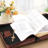 Grande housse de Bible classique en cuir PU, étui de transport protecteur en cuir, sac de transport portable pour la Bible et l'église