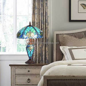 Lampe de table Tiffany antique en verre teinté, style moyen-oriental, pour chambre à coucher, salle à manger, salon, décoration intérieure - Product Image 3