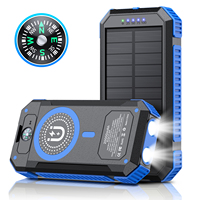 Cargador Solar Magnético Inalámbrico para Exteriores de 20k MAh, Carga Rápida QC de 22.5W con Linterna, Brújula y Múltiples Puertos de Emergencia
