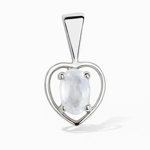 Colgante Ovalado de Piedra Lunar en Plata de Ley con Baño de Rodio, Diseño Minimalista para Bodas y Fiestas, Unisex - Product Image 4