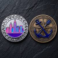Pièces commémoratives personnalisées sur mesure en alliage de zinc, émail en relief 3D, double face, pour récompenses et honneurs pour les réalisations maritimes et la silhouette de New York