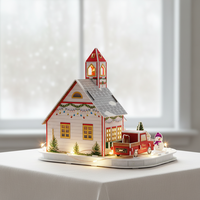 Puzzle 3D en papier de Noël sur le thème de l'église, jouet créatif et décoratif STEAM pour développer les compétences
